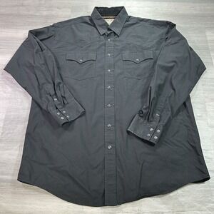 Cinch Miller Ranch Shirt Mens XL Black Solid Western Cowboy Button Up